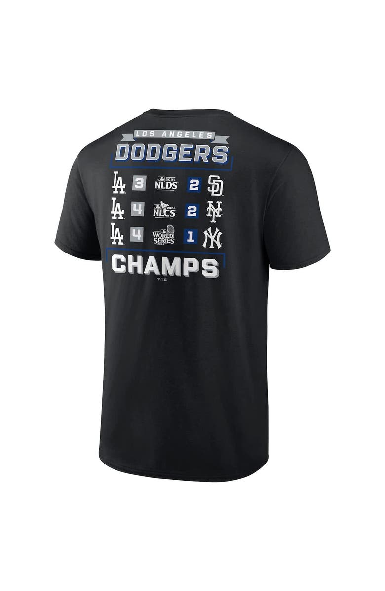 FANATICS Men's Fanatics Black Los Angeles Dodgers 2024 World Series Champions  Schedule T-Shirt, Alternate, color, 