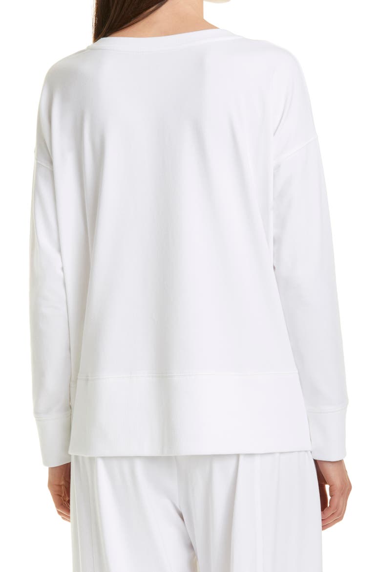 Crewneck High-Low Sweatshirt, Alternate, color, WHITE
