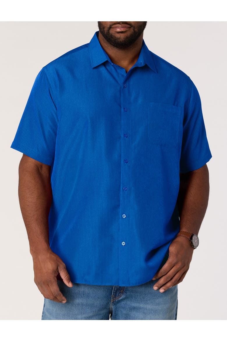 Microfiber Comfort Grid Sport Shirt, Main, color, VICTORIA BLUE