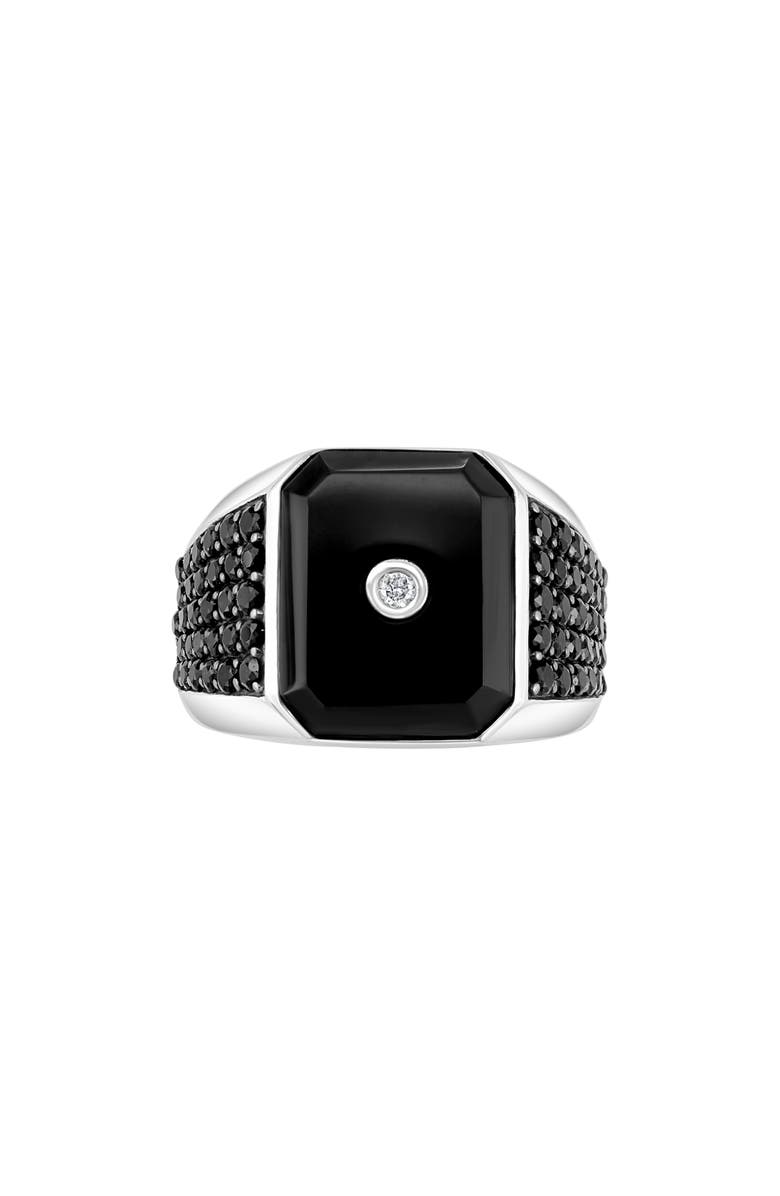 EFFY Sterling Silver Diamond & Black Spinel Ring - 0.04ct., Alternate, color, Black