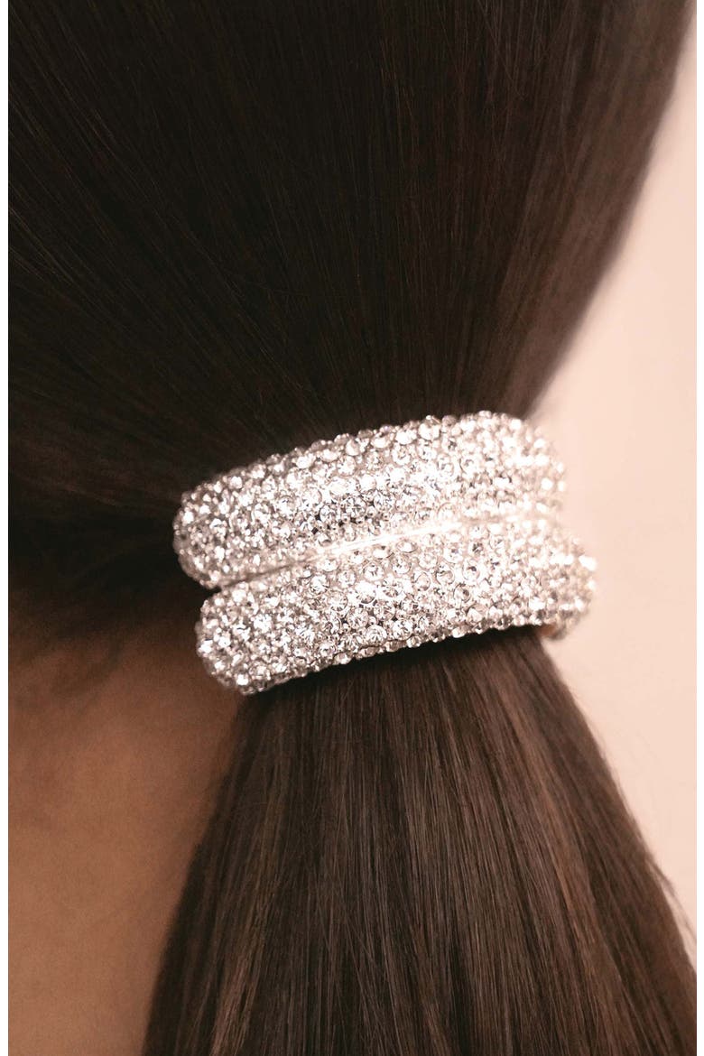 Crystal Sparkle Ponytail Holder, Alternate, color, SILVER