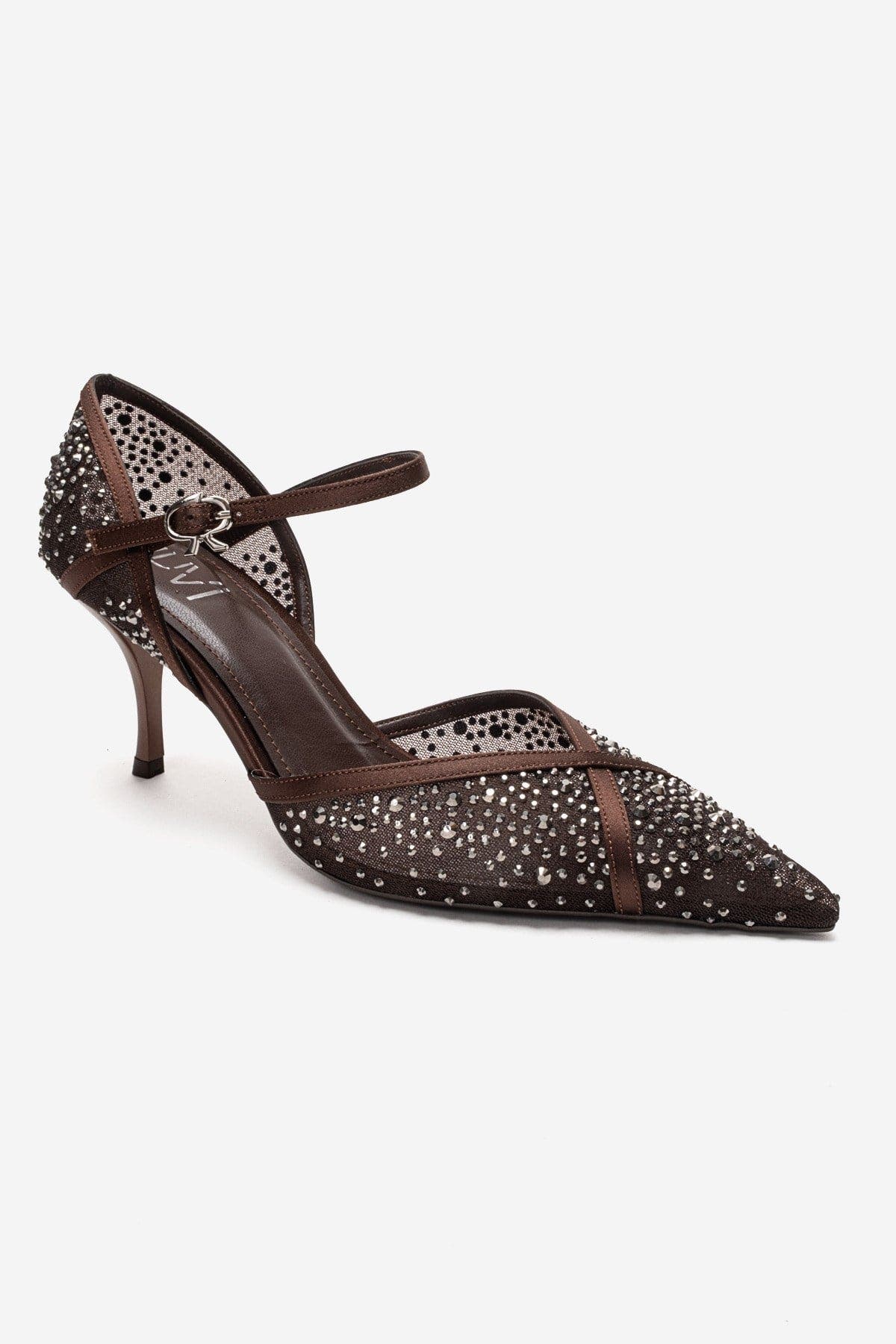 Rachel Embellished Stiletto Pump, Alternate, color, Brown