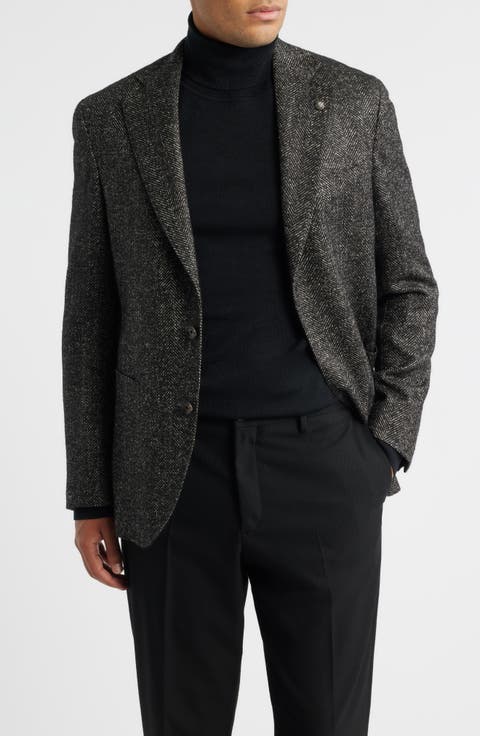 Myles Unconstructed Wool & Alpaca Blend Herringbone Sport Coat