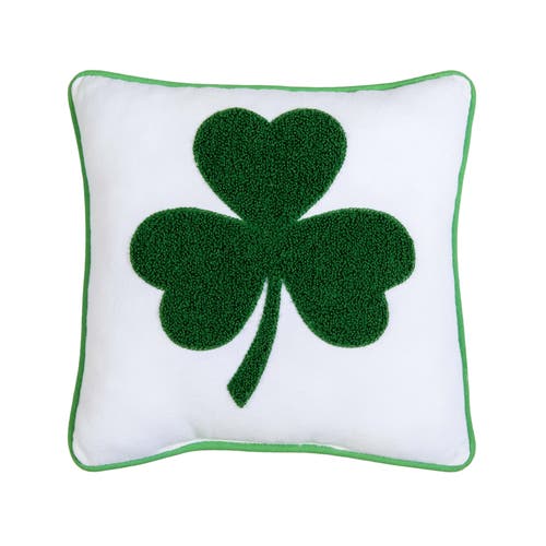 C & F Home C&f Home 3 Leaf Clover St. Patrick's Hooked Throw Pillow, 10" X 10" In Green