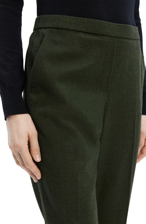 Theory Trecca Virgin Wool Pull-on Pants In Hunter Green Melange