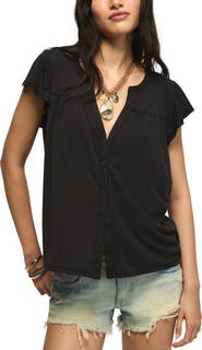 Lucky Brand Sandwash Relaxed Fit Button-Up Top
