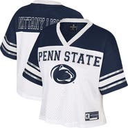 COLOSSEUM Women's Colosseum White Penn State Nittany Lions Treasure Cropped Football Jersey