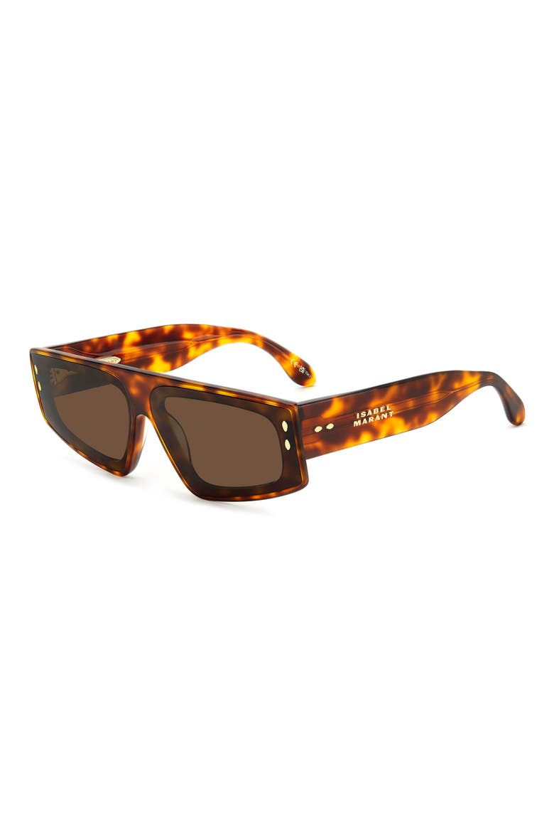 66mm Oversize Rectangular Sunglasses, Alternate, color, BROWN HAVANA