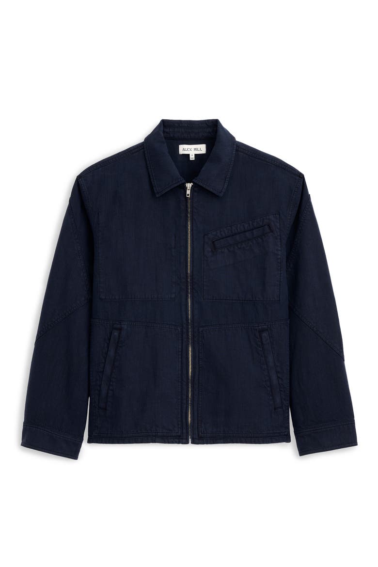 Andre Cotton Blend Twill Jacket, Alternate, color, DARK NAVY