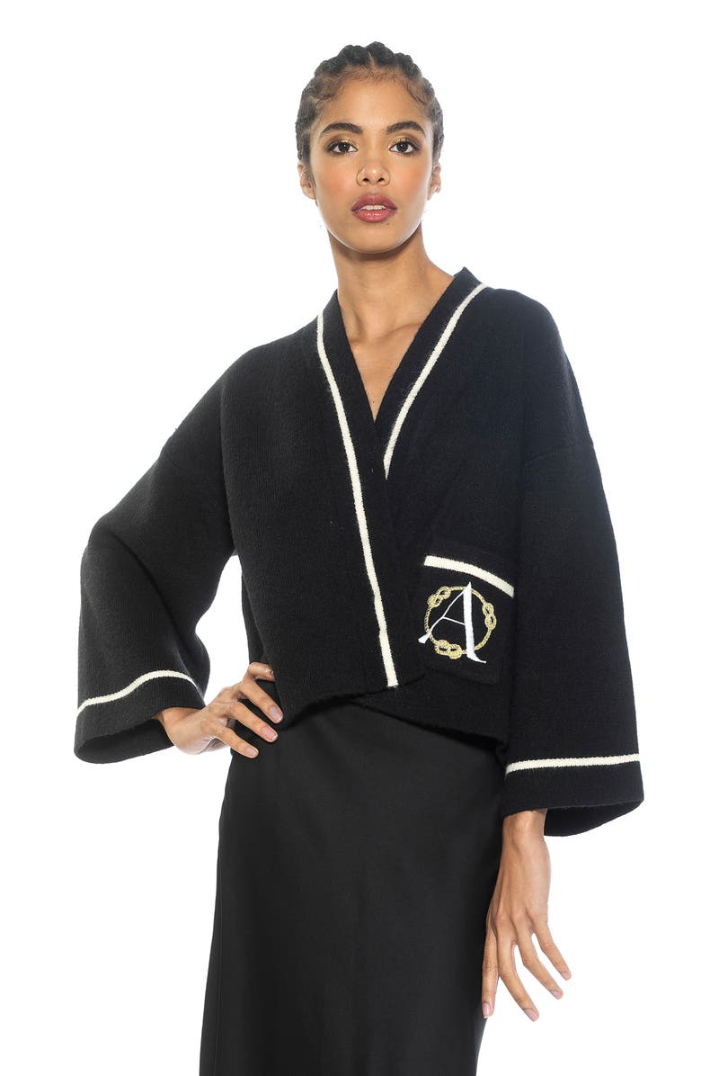 Alexia Admor Gabbi Cardigan, Alternate, color, Black/ White