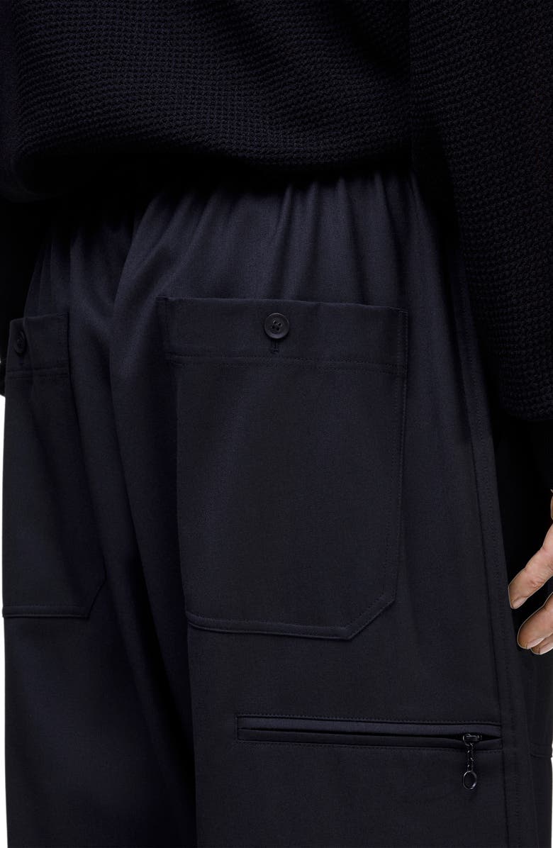 Y-3 Sport Uniform Oversize Wide Leg Drawstring Pants, Alternate, color, Black