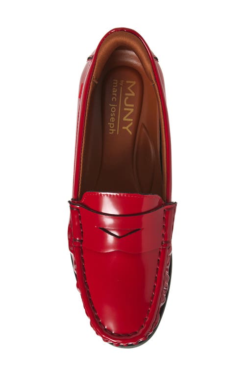 Marc Joseph New York Brightwater Ave Patent Penny Loafer In Red Patent