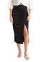 Ruched Solid Midi Skirt