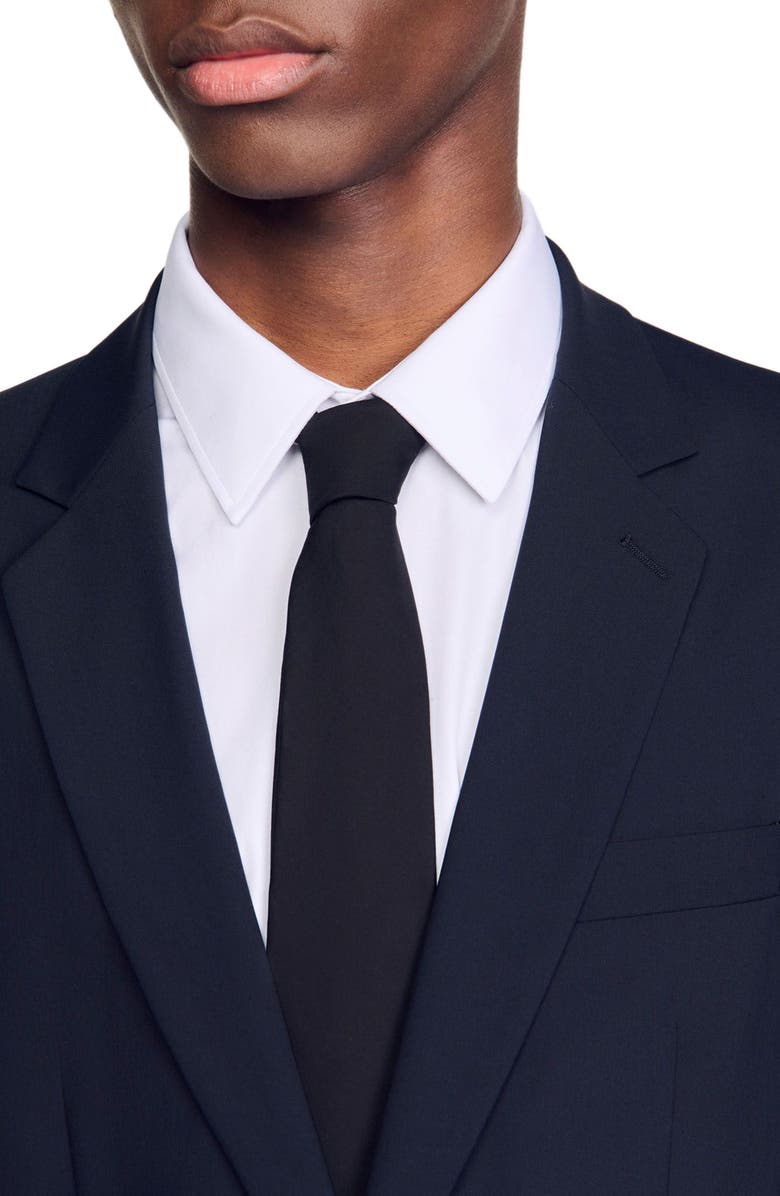 SANDRO Wool suit jacket, Alternate, color, Navy Blue