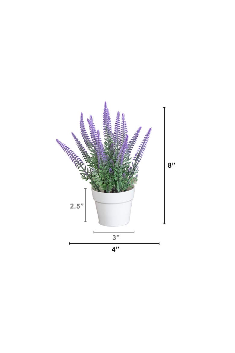 8-in Artificial Lavender Plant in White Pot - Set of 4, Alternate, color, Purple