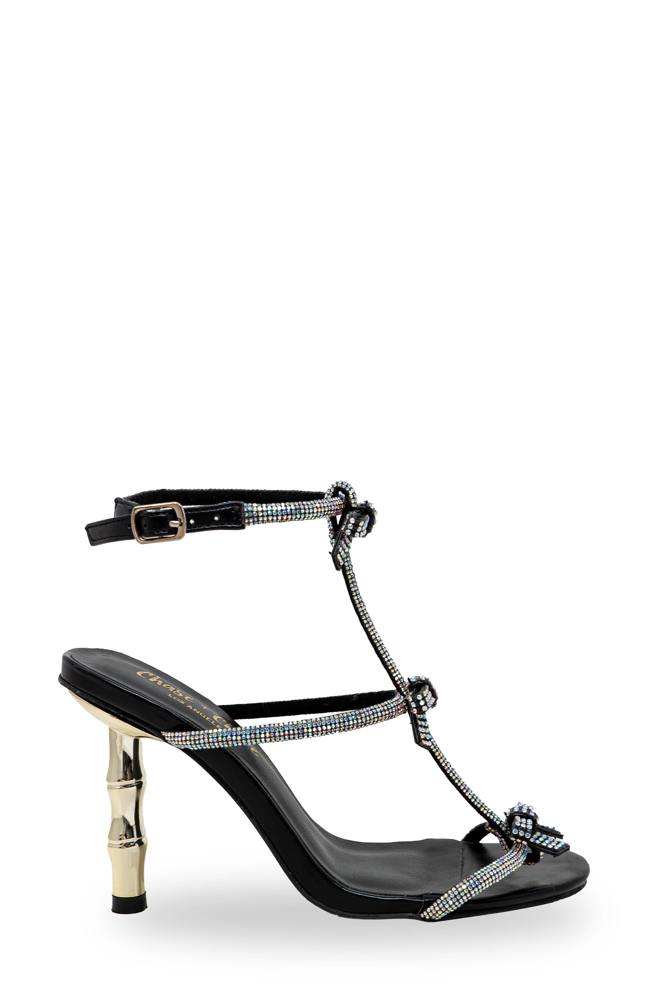 CHASE AND CHLOE Rhinestone Strap Sandal, Alternate, color, 