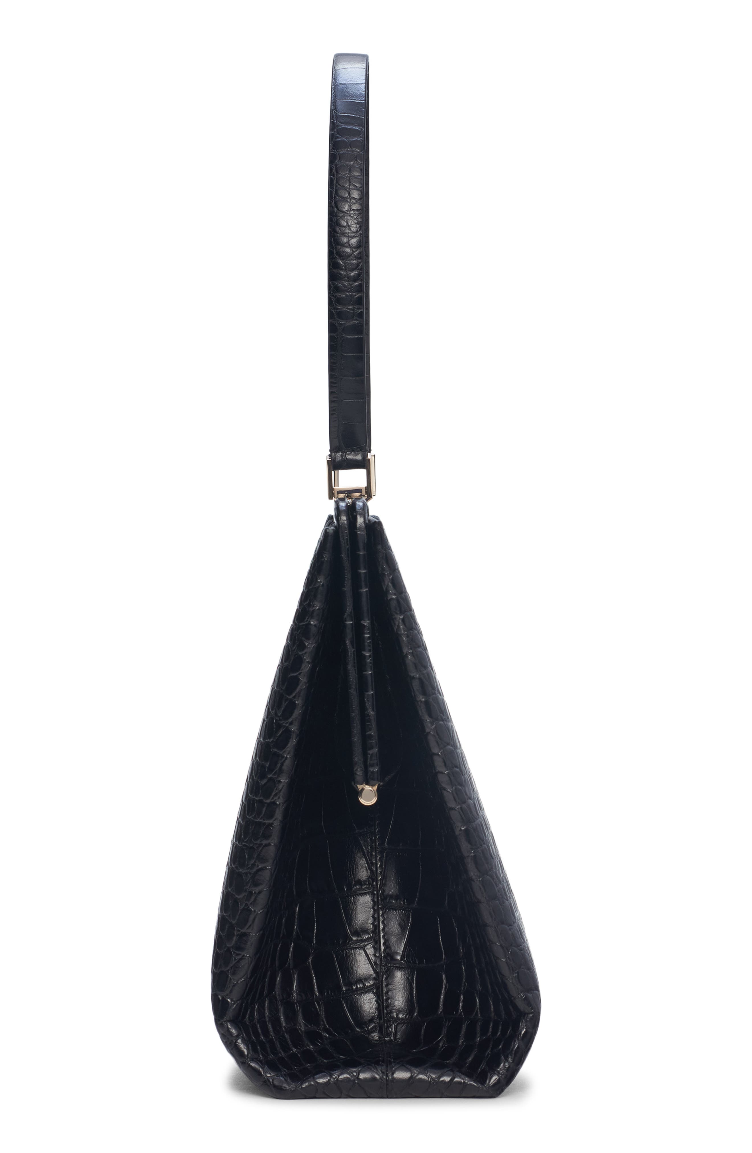 TOM FORD Patrick Croc Embossed Shoulder Bag, Alternate, color, Black