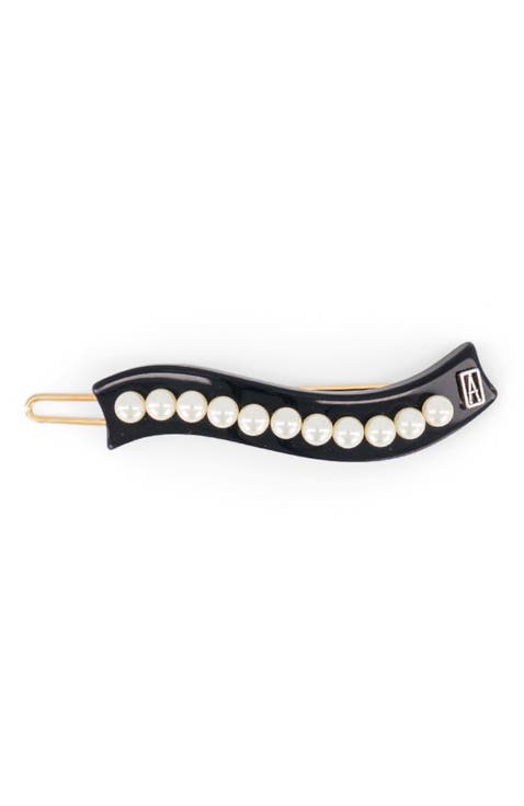 Acetate and pearl side barette