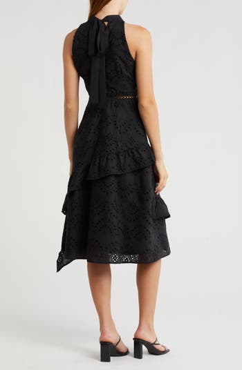 Sam Edelman High Neck Eyelet Midi Dress Nordstromrack