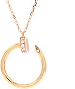 Pre-Owned Cartier Juste un Clou Pendant Necklace 18K Rose Gold with Diamonds