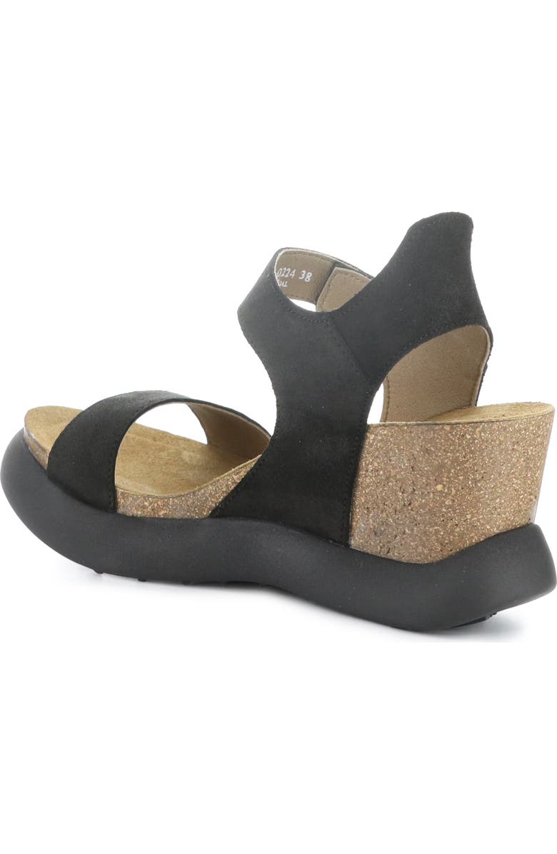 Fly London Gogo Platform Wedge Sandal, Alternate, color, 006 Black Suede