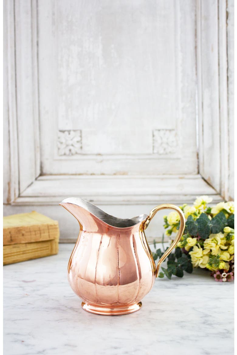 Vintage Inspired Copper Small Pitcher, Alternate, color, Copper