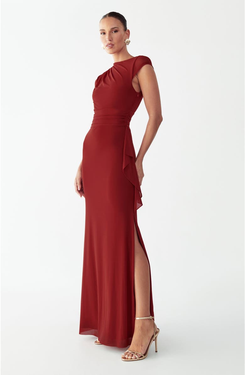 BWLDR Howard Maxi Dress, Alternate, color, Rust