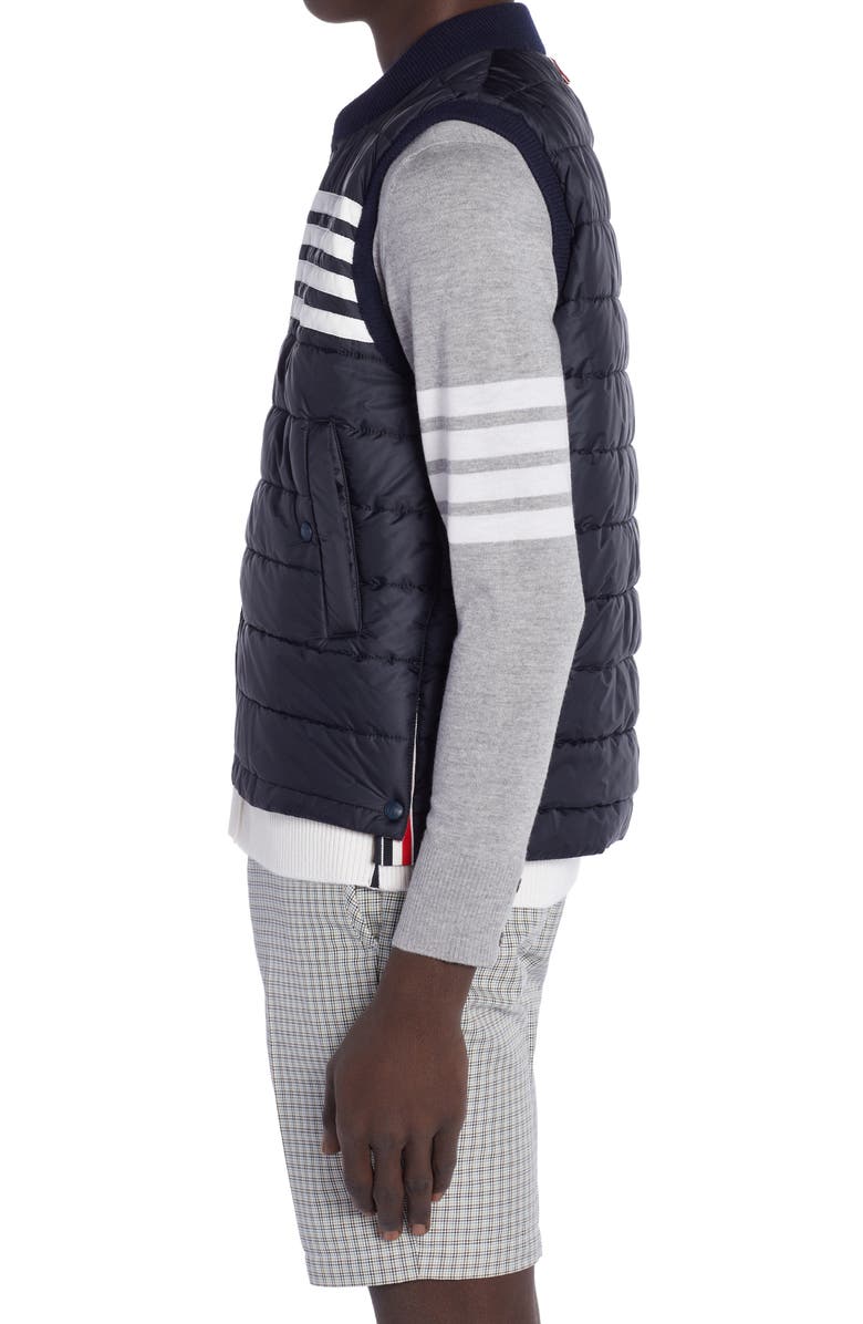 Thom Browne 4-Bar Cashmere & Nylon Reversible Vest, Alternate, color, 