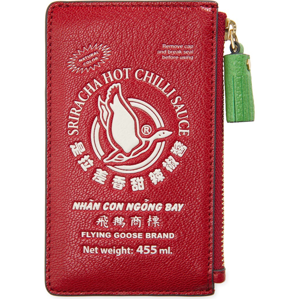 Anya Hindmarch Sriracha Leather Zip Card Case In Brown