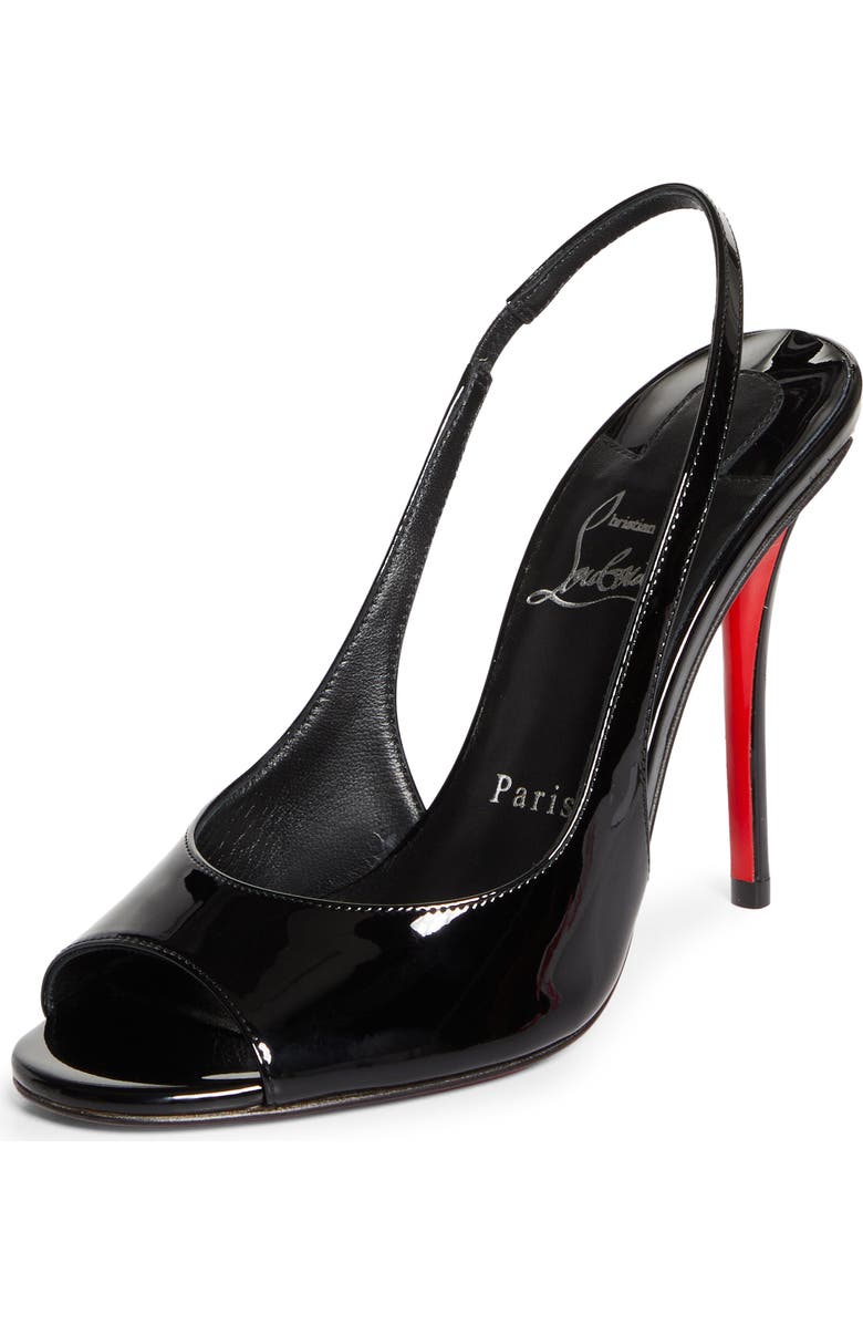 Christian Louboutin Sofia Z Peep Toe Slingback Pump, Main, color, Black/ Lin Black