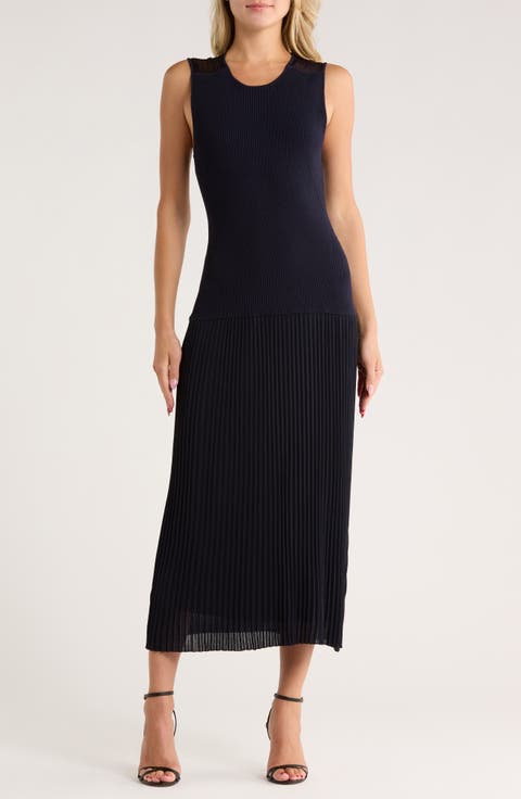 Lecco Sleeveless Mixed Media Dress