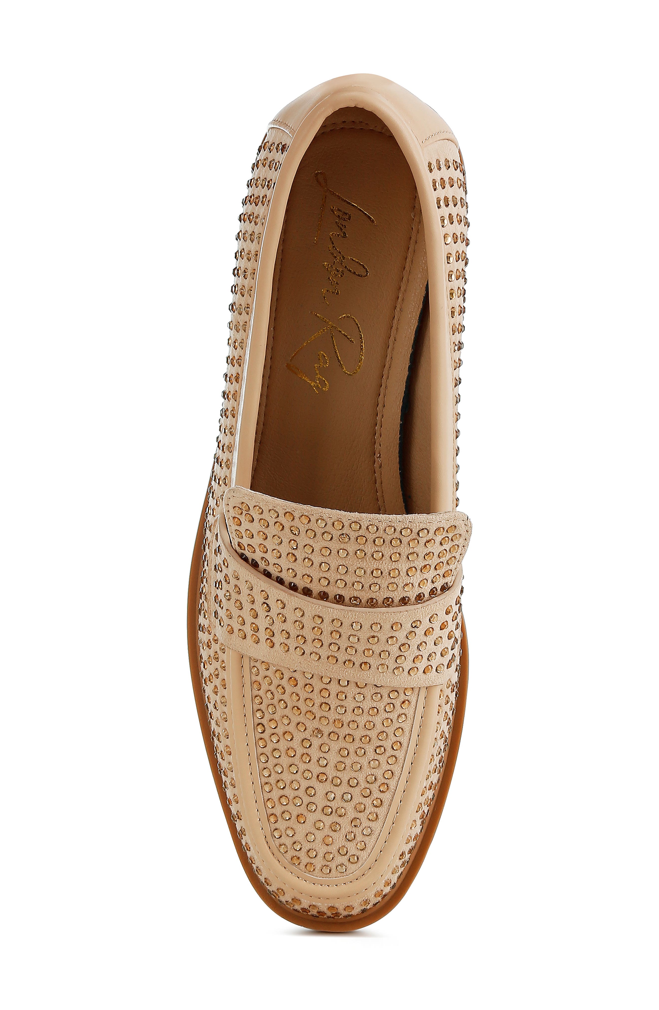 Hobbs Studded Loafer, Alternate, color, BEIGE