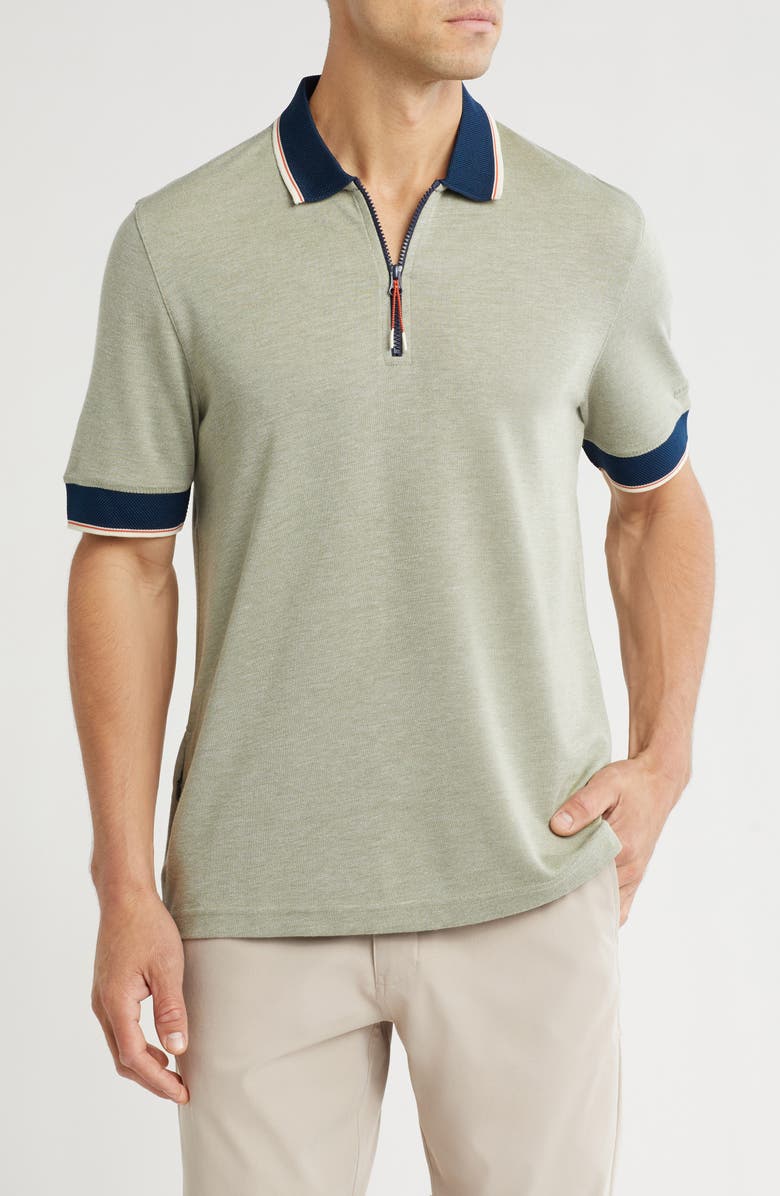 Sealskinz Eastgate Quarter Zip Polo, Main, color, Green