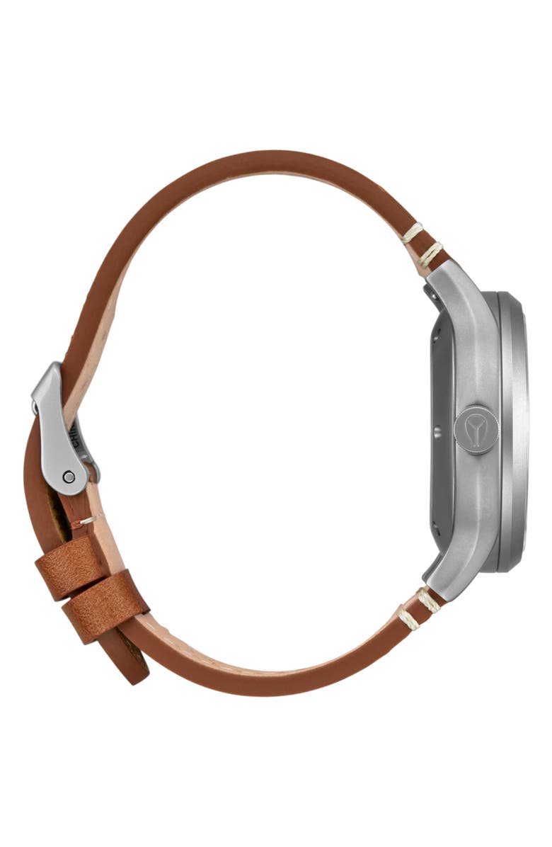 Nixon Spectra Skeleton Dial Leather Bracelet Watch, 40mm, Alternate, color, 