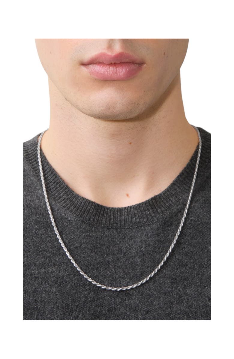 Burberry Shield Lock Necklace, Alternate, color, Silver