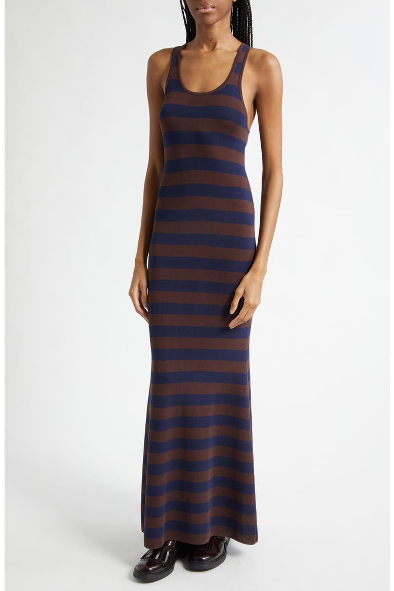 Stripe Back Knot Maxi Sweater Dress, Alternate, color, MIDNIGHT/ TEAK