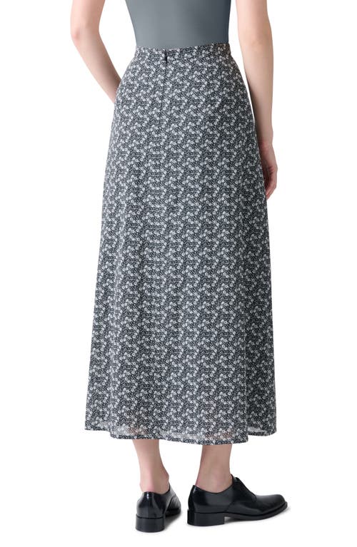 Akris Mini Anemone Pleated Cotton Voile Maxi Skirt In Gray