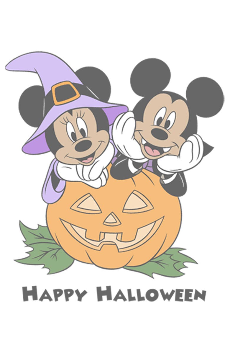 Mickey & Friends Boy's Mickey & Friends Halloween Vampire Mickey & Minnie Graphic T-Shirt, Alternate, color, White