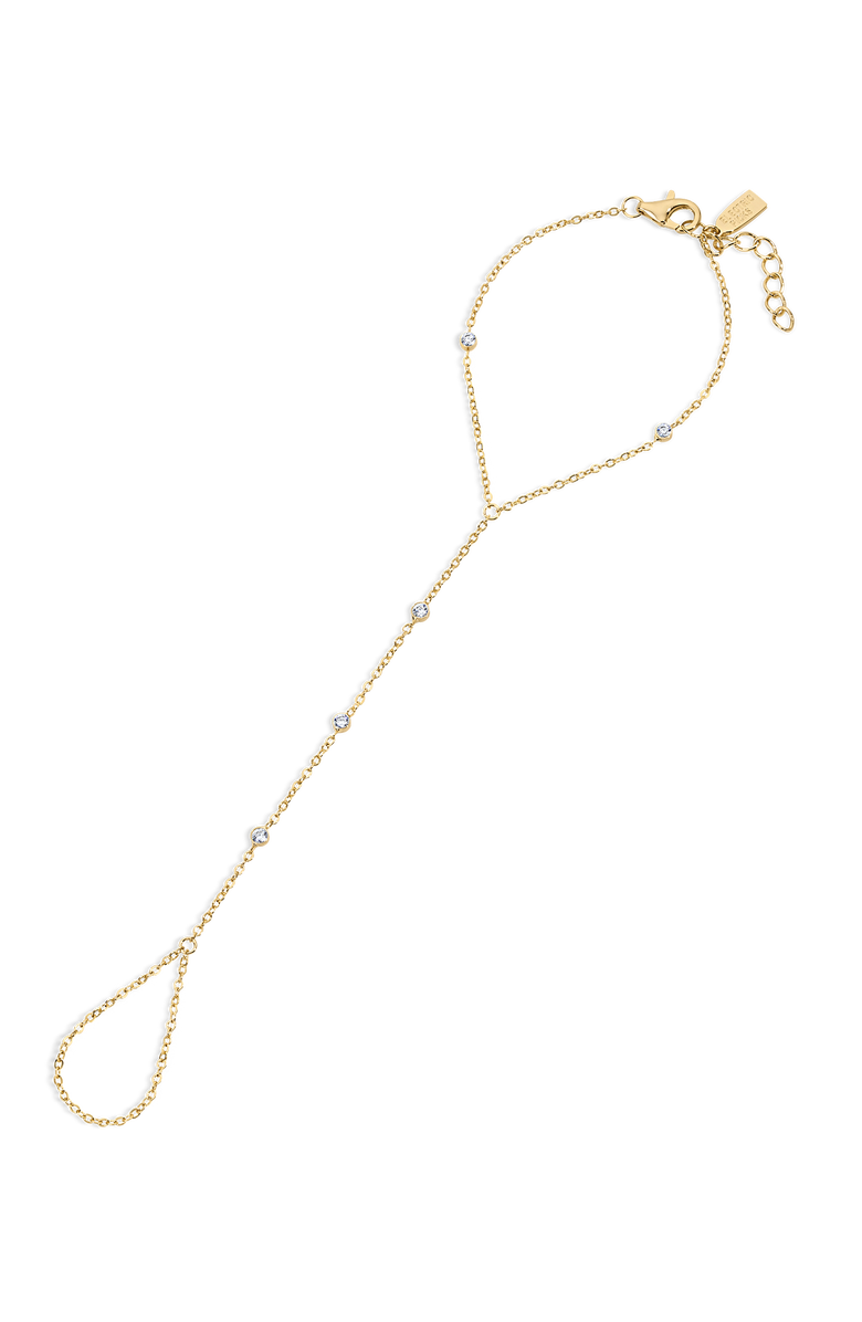 Electric Picks Starlet Crystal CZ Hand Chain Bracelet, Main, color, Gold