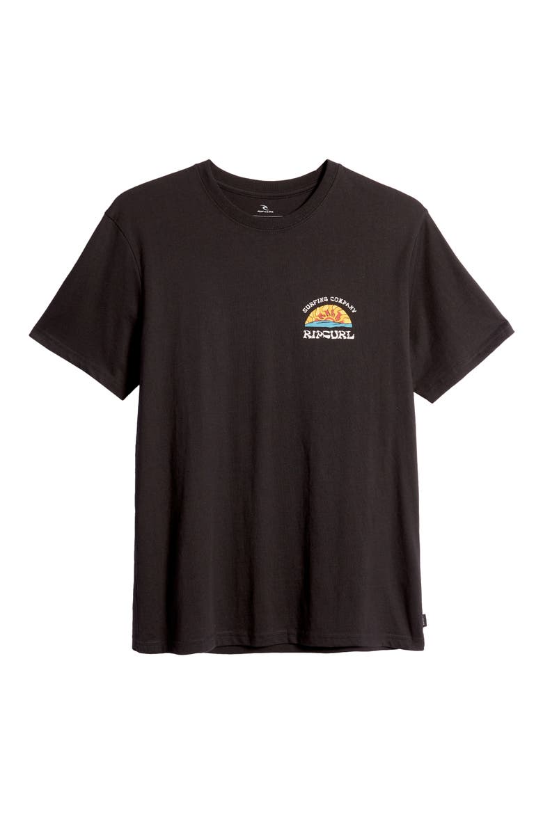 Rays & Hazed Cotton Graphic Tee, Alternate, color, BLACK