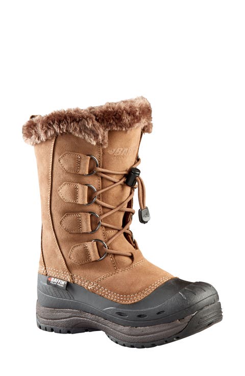 Chloe Waterproof Winter Boot with Faux Fur Trim (Women) (Wide Calf)