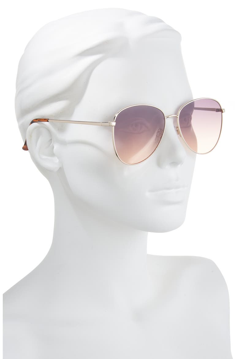 Gradient Aviator Sunglasses, Alternate, color, GOLD