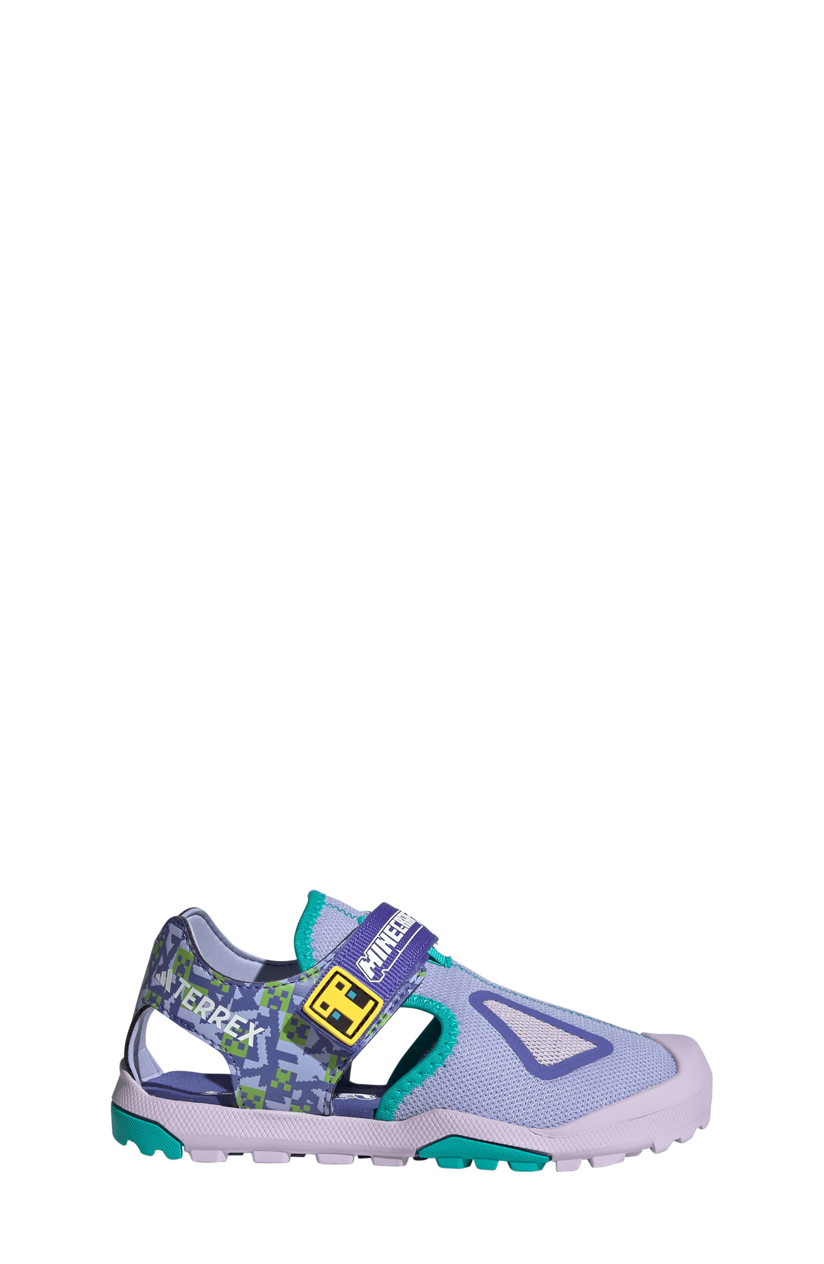adidas x Minecraft Kids' Terrex Cap Toe Sandal, Alternate, color, Violet/ Cobalt/ Mint