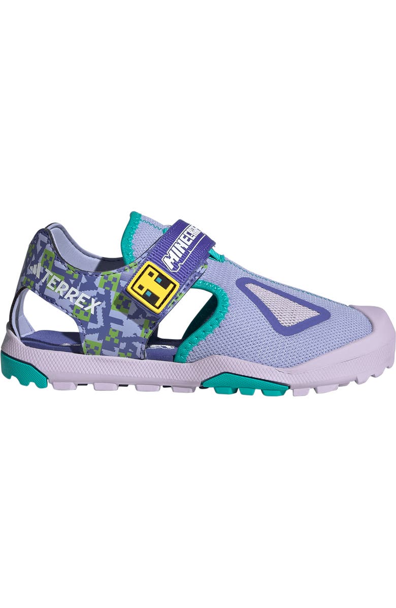 adidas x Minecraft Kids' Terrex Cap Toe Sandal, Alternate, color, Violet/ Cobalt/ Mint