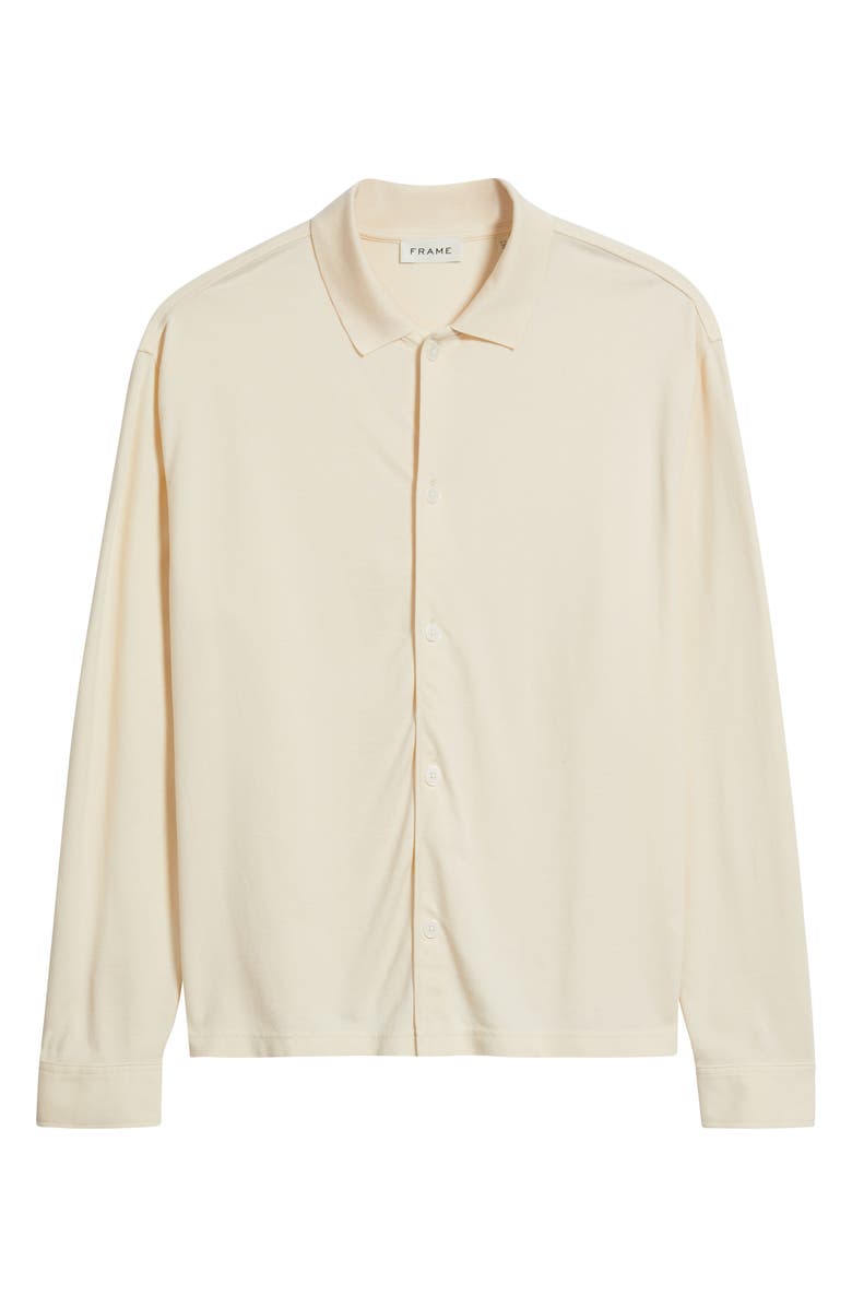 FRAME Cotton Piqué Button-Up Shirt, Alternate, color, Cream