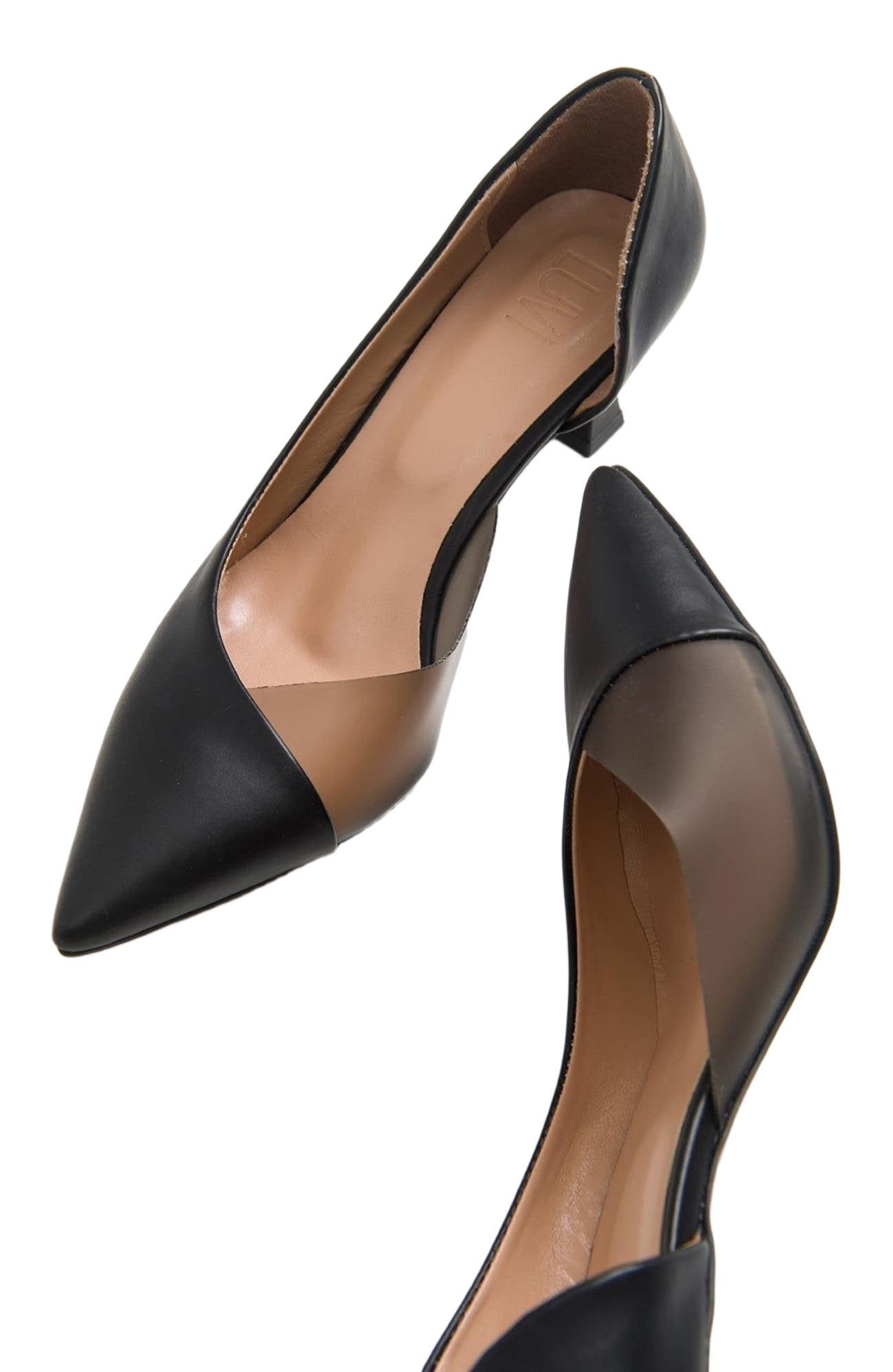 Prologue Shoes Vera Pointed Toe Pump, Alternate, color, Black Faux Leather