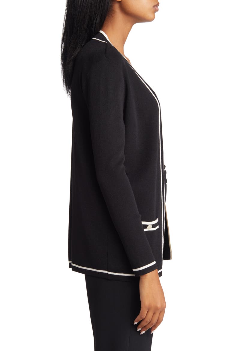 Malibu Tipped Cardigan, Alternate, color, ANNE BLACK/ ANNE WHITE