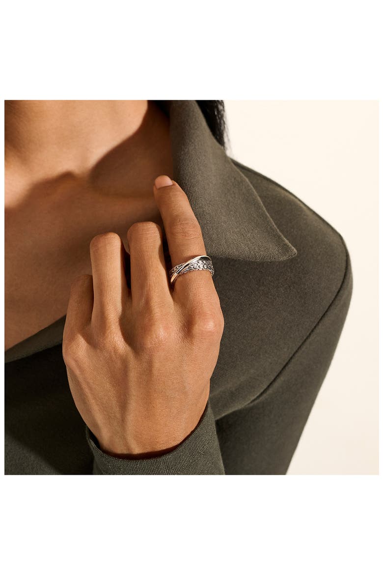 JH Essentials Crossover Ring, Alternate, color, SILVER