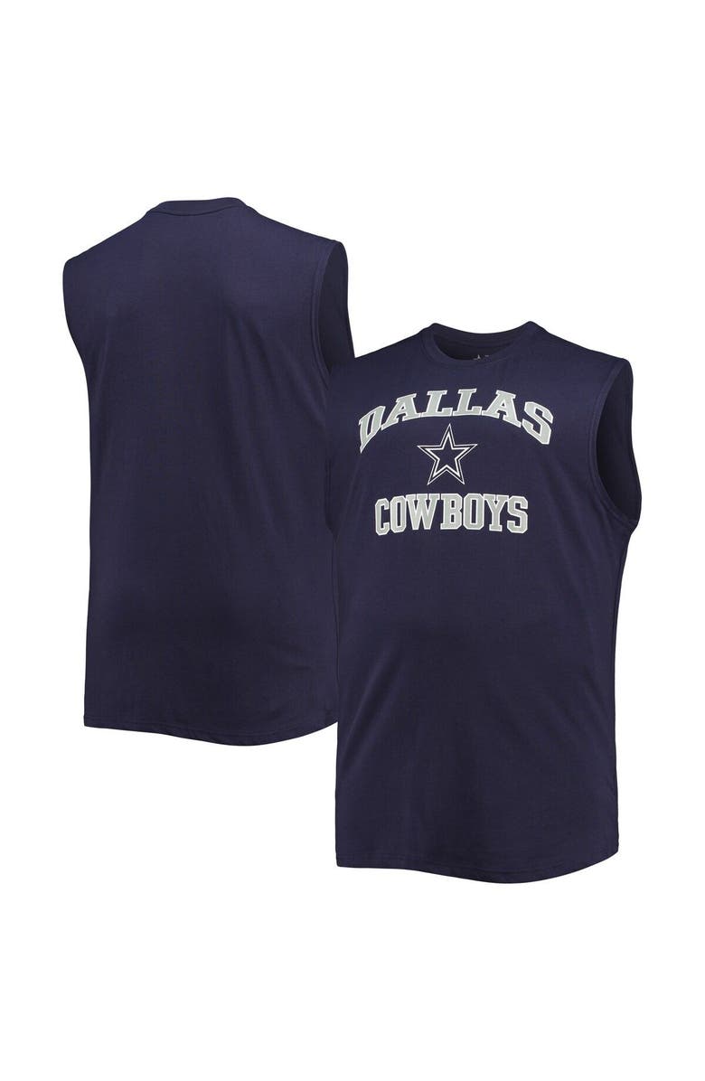 PROFILE Men's Navy Dallas Cowboys Big & Tall Muscle Tank Top, Alternate, color, 