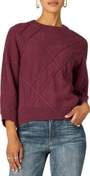 Wit & Wisdom Three Quarter Dolman Sleeve Crewneck Sweater